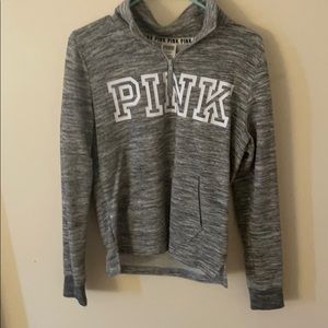 Gray pink quarter zip